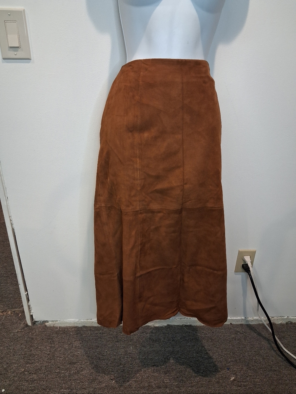 Brooks Brothers Size 10 Brown Leather Skirt Small Flaw